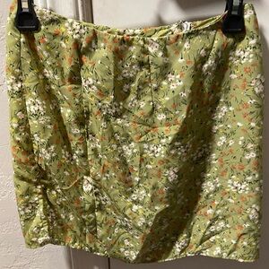 Floral Green Skirt